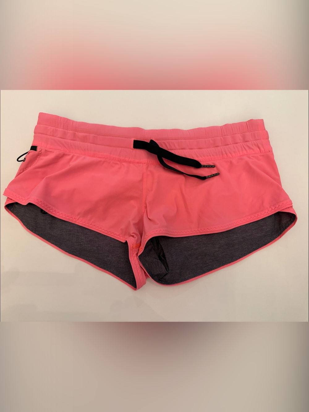 Lululemon Women’s Coral Pink Athletic Shorts with Drawstring